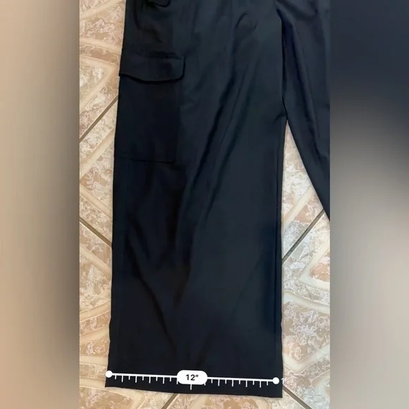 Old Navy Quick Dry StretchTech Black Wide Leg Pants High Waisted - Picture 6 of 9